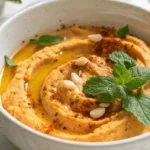Creamy low FODMAP hummus recipe with vegetables